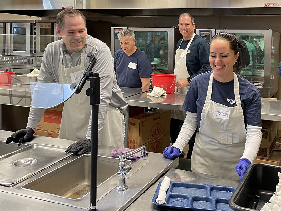 Viaflex team serves breakfast at The Banquet